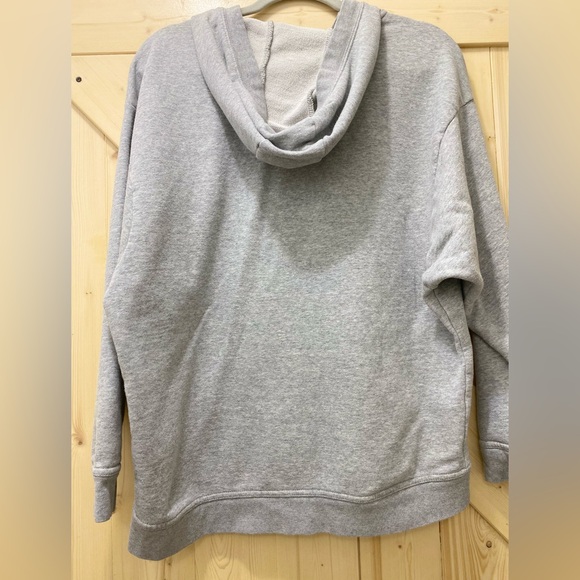 ❤️🤩Nike Athletic Grey Washed Tie Front Hoodie Oversized Sweater w Nike Logo - Picture 4 of 7